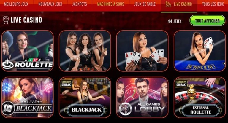 Playzax Casino jeux live